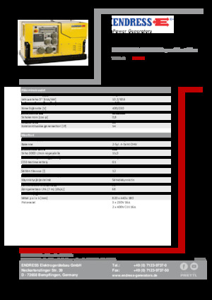 Agregaty prądotwórcze z silnikiem spalinowym Endress ESE 1308 DBG ES DIN Super Silent Plus