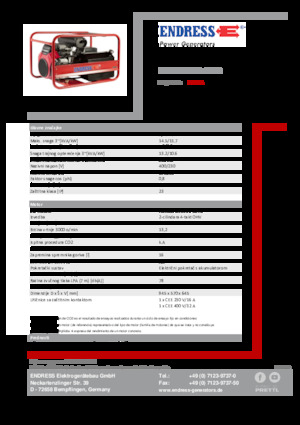 Agregaty prądotwórcze z silnikiem spalinowym Endress ESE 1506 DHS-GT ES 