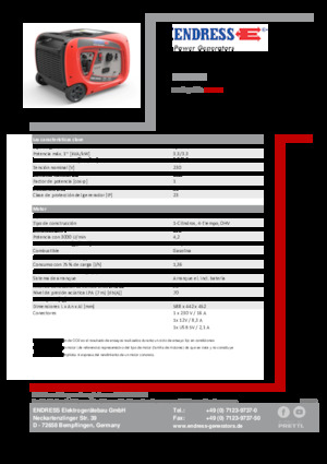 Agregaty prądotwórcze z silnikiem spalinowym Endress ESE 3000i