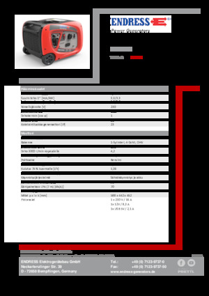 Agregaty prądotwórcze z silnikiem spalinowym Endress ESE 3000i