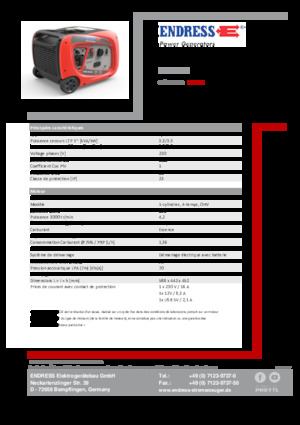 Agregaty prądotwórcze z silnikiem spalinowym Endress ESE 3000i