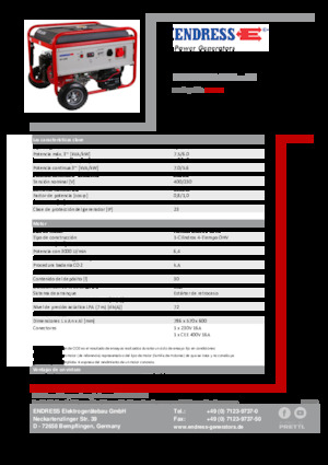Agregaty prądotwórcze z silnikiem spalinowym Endress ESE 606 DHS-GT