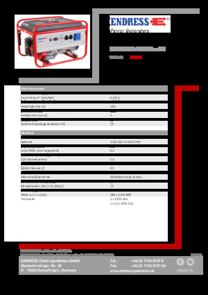 Agregaty prądotwórcze z silnikiem spalinowym Endress ESE 606 HS-GT ES