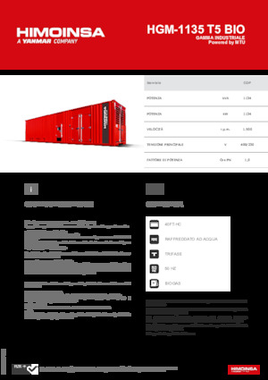 Agregaty prądotwórcze z silnikiem spalinowym HIMOINSA HGM-1135 T5 BIO