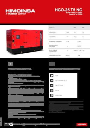 Agregaty prądotwórcze z silnikiem spalinowym HIMOINSA HGO-25 T5 NG