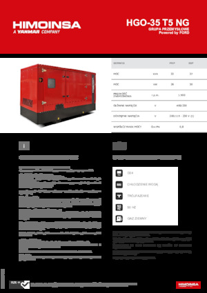 Agregaty prądotwórcze z silnikiem spalinowym HIMOINSA HGO-35 T5 NG