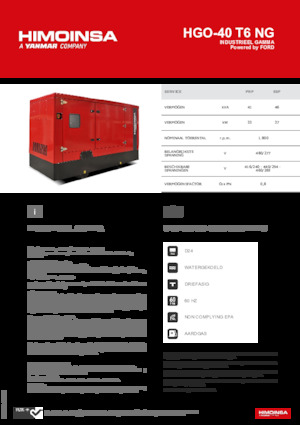 Agregaty prądotwórcze z silnikiem spalinowym HIMOINSA HGO-40 T6 NG