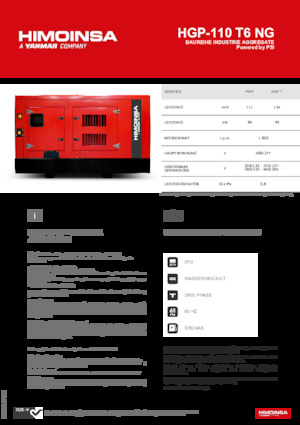 Agregaty prądotwórcze z silnikiem spalinowym HIMOINSA HGP-110 T6 NG