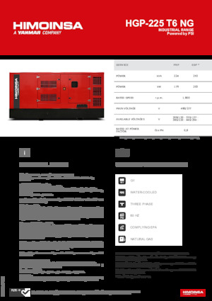 Agregaty prądotwórcze z silnikiem spalinowym HIMOINSA HGP-225 T6 NG