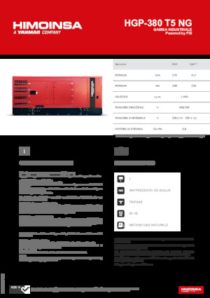 Agregaty prądotwórcze z silnikiem spalinowym HIMOINSA HGP-380 T5 NG