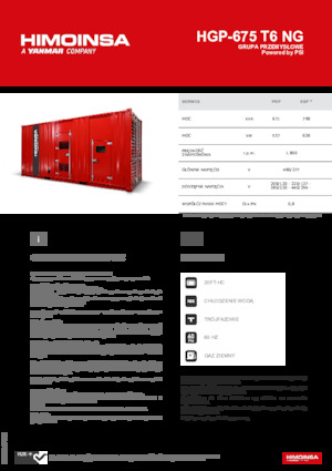 Agregaty prądotwórcze z silnikiem spalinowym HIMOINSA HGP-675 T6 NG