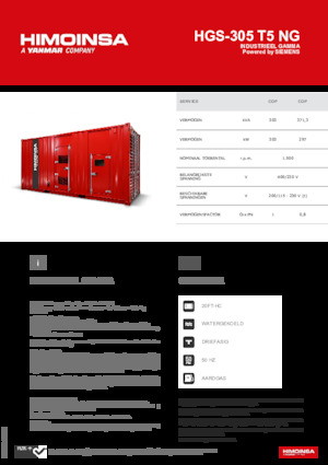 Agregaty prądotwórcze z silnikiem spalinowym HIMOINSA HGS-305 T5 NG