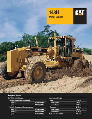 Równiarki Caterpillar 143H