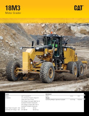 Równiarki Caterpillar 18M3