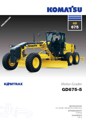 Równiarki Komatsu GD675-5