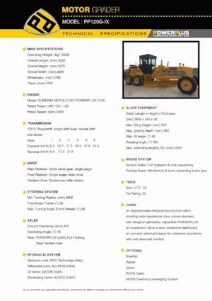 Równiarki PowerPlus PP120G-IX