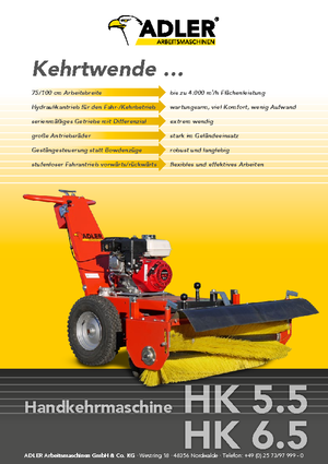 Zamiatarki sterowane ręcznie Adler HK 5.5