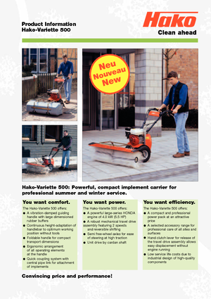 Zamiatarki sterowane ręcznie Hako Variette 500