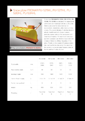 Pługi śnieżne autostradowe Pronar PU-S30HL 