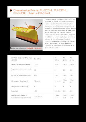 Pługi śnieżne autostradowe Pronar PU-S30HL 