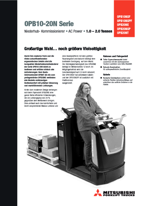 Wózki do kompletacji zamówień Mitsubishi OPB 10 NSPF