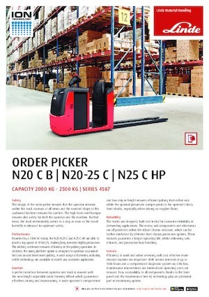 Wózki do kompletacji zamówień Linde N20C