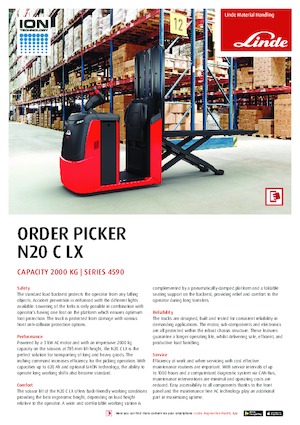 Wózki do kompletacji zamówień Linde N20C LX