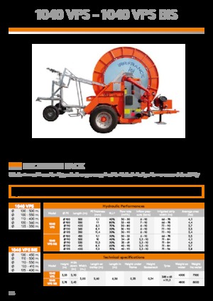 Bębny do węża IRRIFRANCE 1040 VPS BIS 125/400