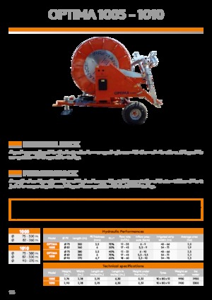 Bębny do węża IRRIFRANCE Optima 1010 90/270