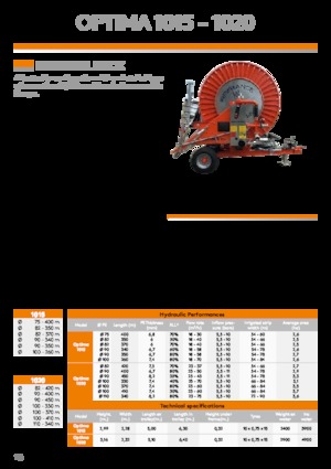 Bębny do węża IRRIFRANCE Optima 1020 110/340