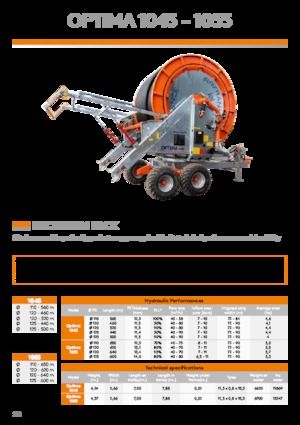Bębny do węża IRRIFRANCE Optima 1055 Boggie 125/600