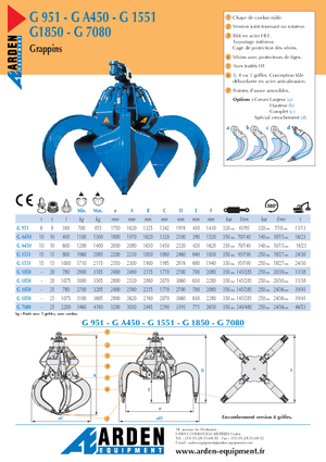 Hydrauliczne łyżki chwytakowe Arden GA 450