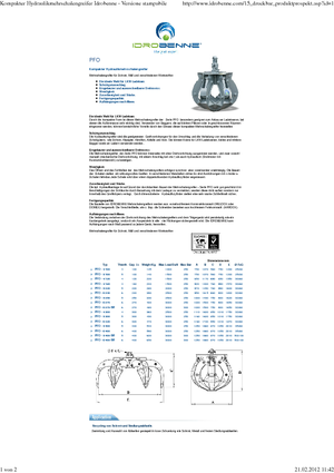 Hydrauliczne łyżki chwytakowe Idrobenne PFO 6/270 SR
