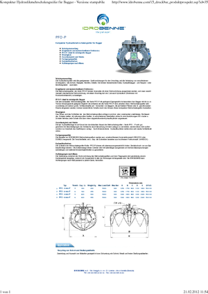 Hydrauliczne łyżki chwytakowe Idrobenne PFO 6/600 P