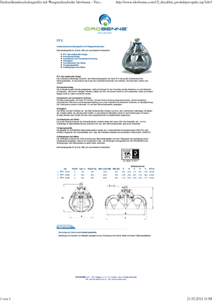Hydrauliczne łyżki chwytakowe Idrobenne PFV 6/250