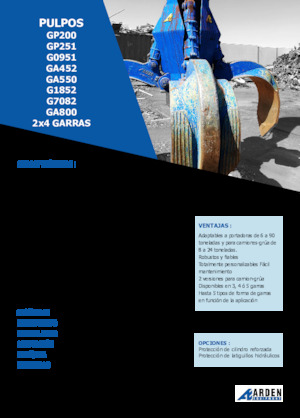 Hydrauliczne łyżki chwytakowe Arden GA550