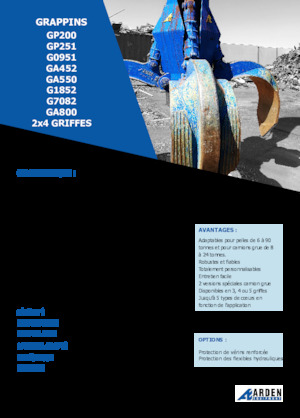 Hydrauliczne łyżki chwytakowe Arden GA550