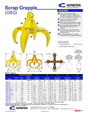 Hydrauliczne łyżki chwytakowe Genesis GSG 150