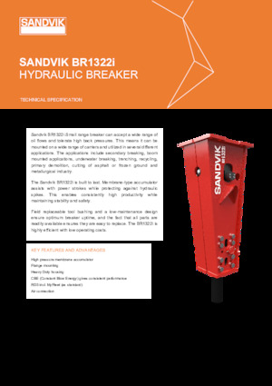 Młoty hydrauliczne Sandvik BR1322i