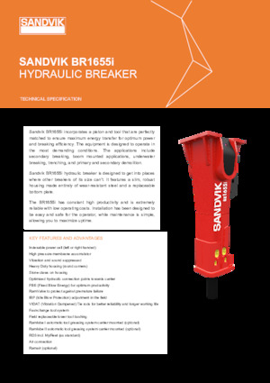 Młoty hydrauliczne Sandvik BR1655i