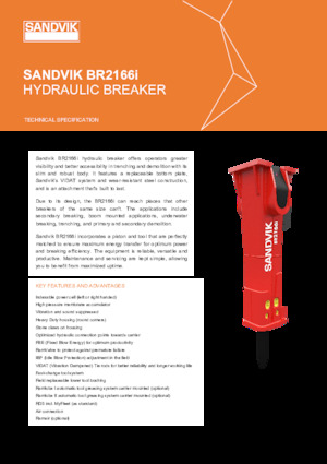 Młoty hydrauliczne Sandvik BR2166i