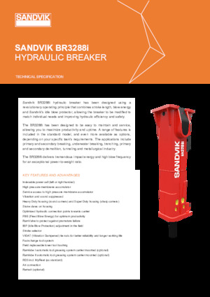 Młoty hydrauliczne Sandvik BR3288i