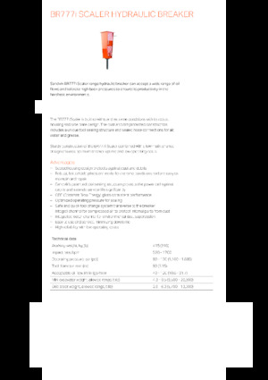 Młoty hydrauliczne Sandvik BR777i Scaler