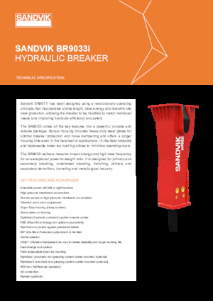 Młoty hydrauliczne Sandvik BR9033i