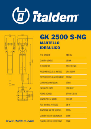 Młoty hydrauliczne Italdem GK 2500 S-NG