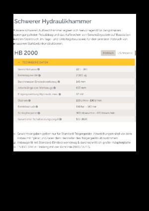 Młoty hydrauliczne Epiroc HB 2000