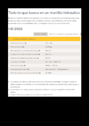 Młoty hydrauliczne Epiroc HB 2500