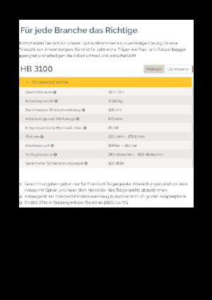 Młoty hydrauliczne Epiroc HB 3100