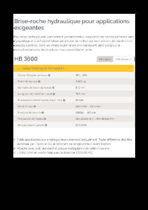 Młoty hydrauliczne Epiroc HB 3600