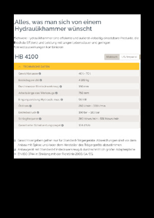 Młoty hydrauliczne Epiroc HB 4100